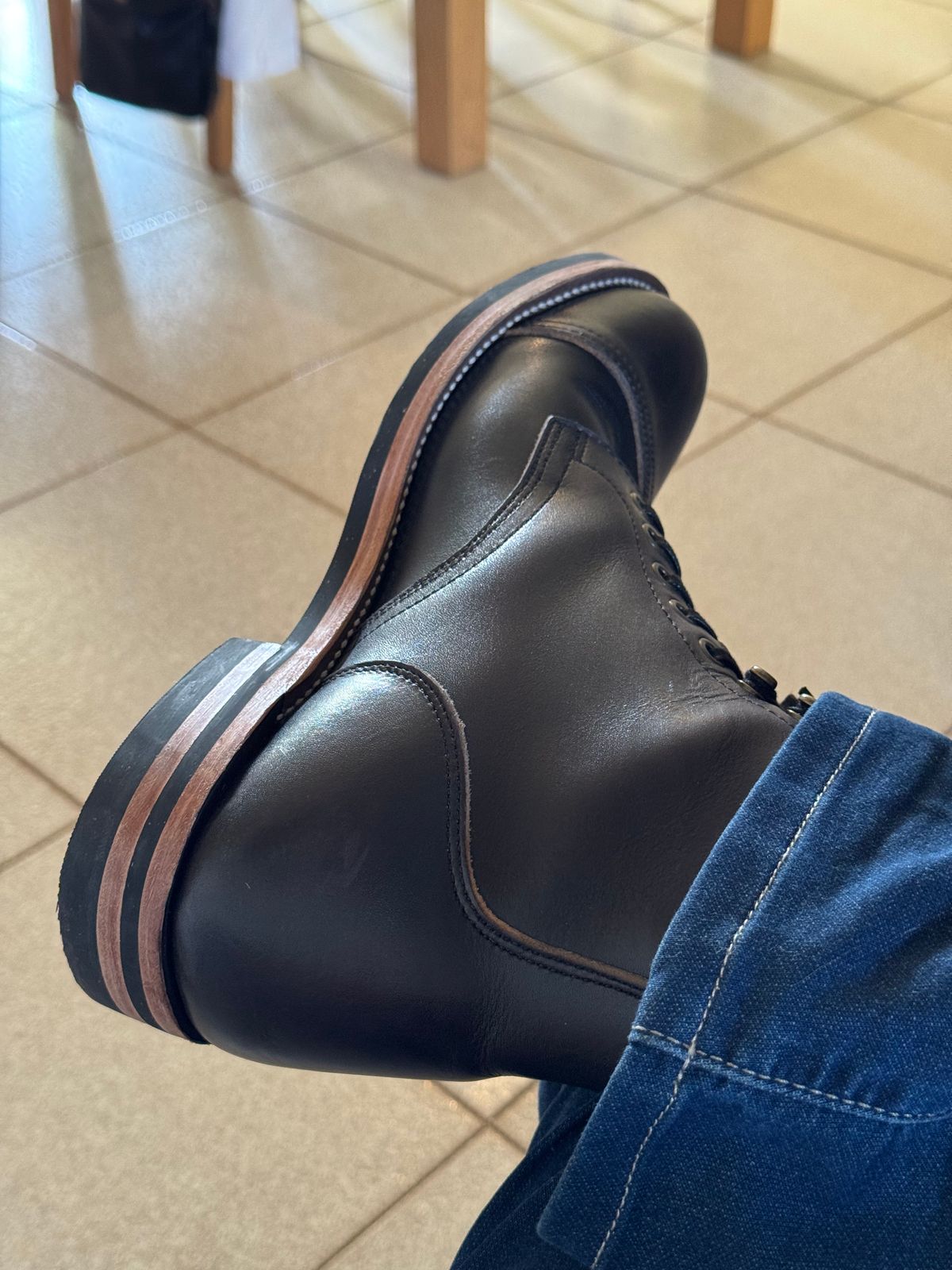 Photo by venturz on May 22, 2026 of the Luos Jiet Captoe Service Boot in Black Teacore Full Grain Cowhide.