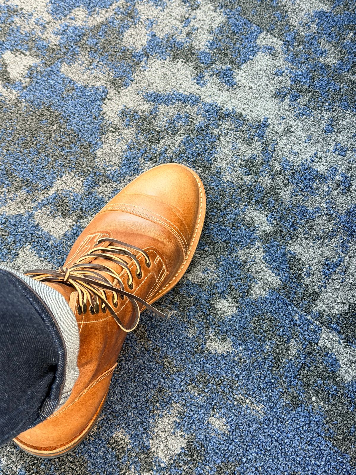 Photo by the_avid_gentleman on February 6, 2026 of the Truman Cap Toe Boot in Seidel Sesame Double Shot.