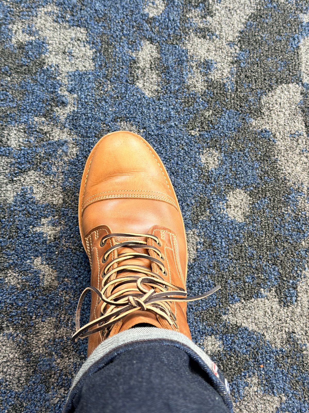 Photo by the_avid_gentleman on February 6, 2026 of the Truman Cap Toe Boot in Seidel Sesame Double Shot.