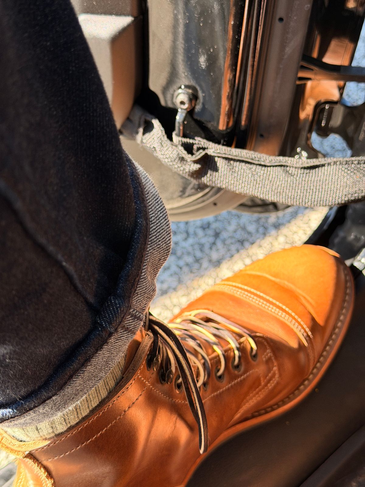 Photo by the_avid_gentleman on October 21, 2025 of the Truman Cap Toe Boot in Seidel Sesame Double Shot.
