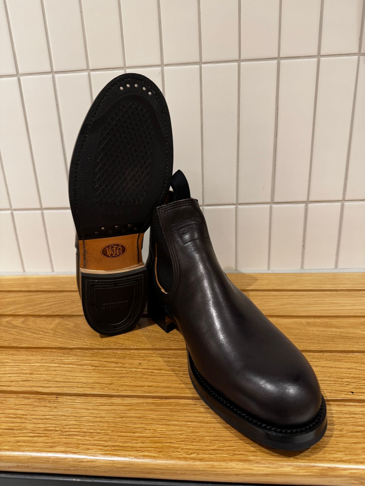 Photo by Alec_Leamas on September 1, 2025 of the Timeworn Clothing Lot 3718 Side Gore Boots in Teacore Horsehide.