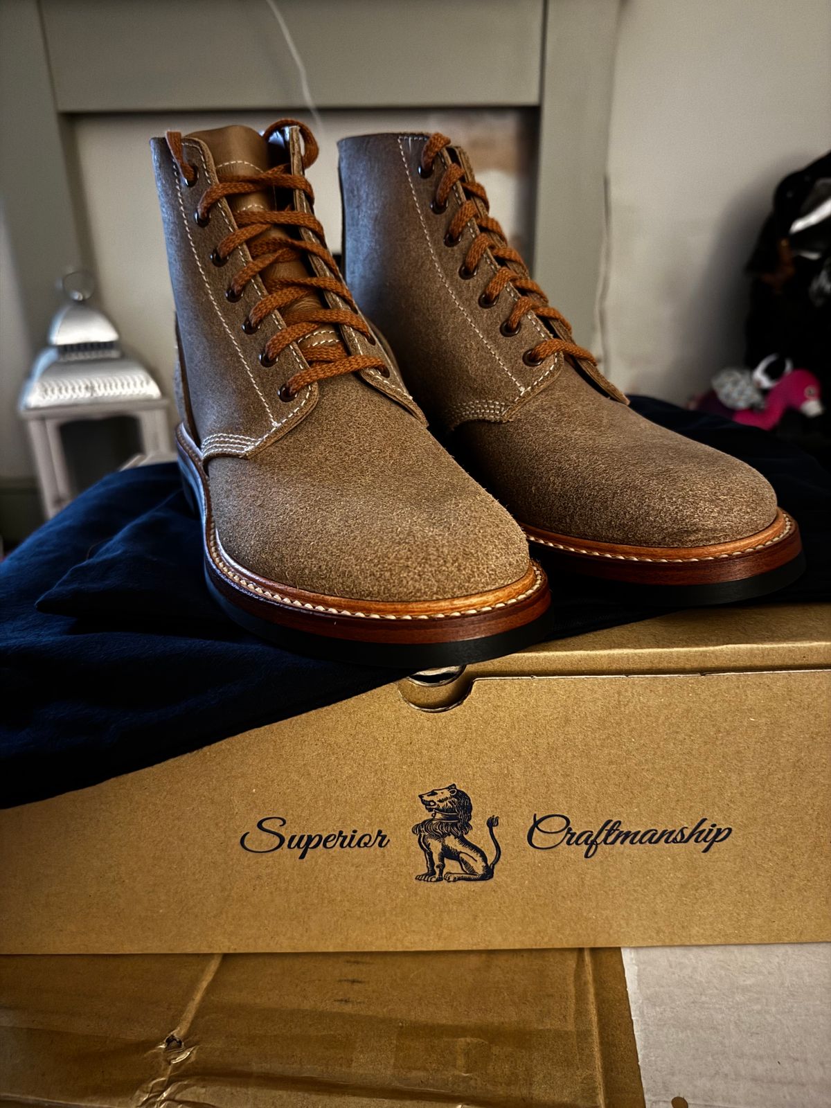 Photo by Alec_Leamas on May 25, 2025 of the John Lofgren M-43 Service Shoes in Horween Natural Chromexcel Roughout.