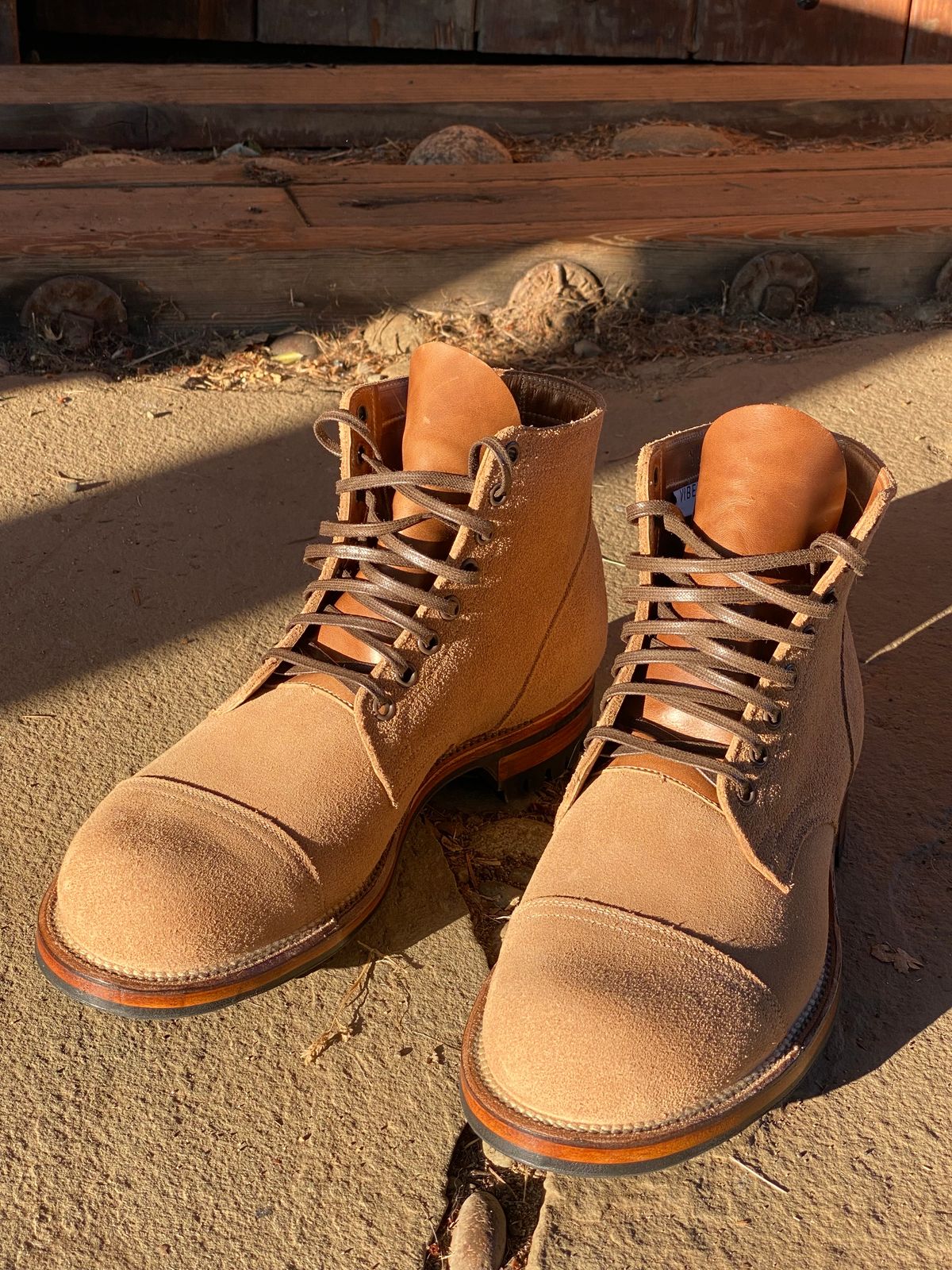 Photo by Denman_John on September 7, 2024 of the Viberg Service Boot PCT in Horween Marine Field Roughout.