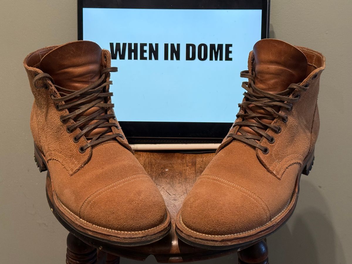 Photo by Denman_John on November 1, 2024 of the Viberg Service Boot PCT in Horween Marine Field Roughout.