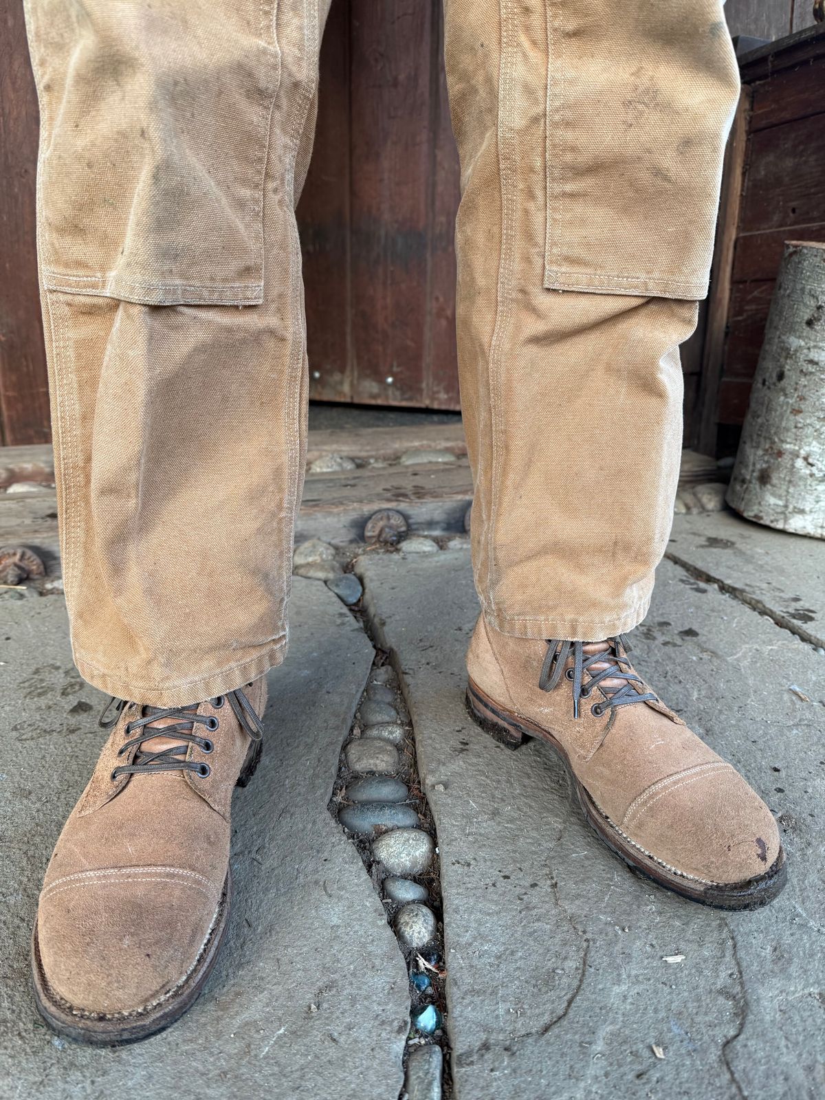 Photo by Denman_John on November 27, 2024 of the Viberg Service Boot PCT in Horween Marine Field Roughout.