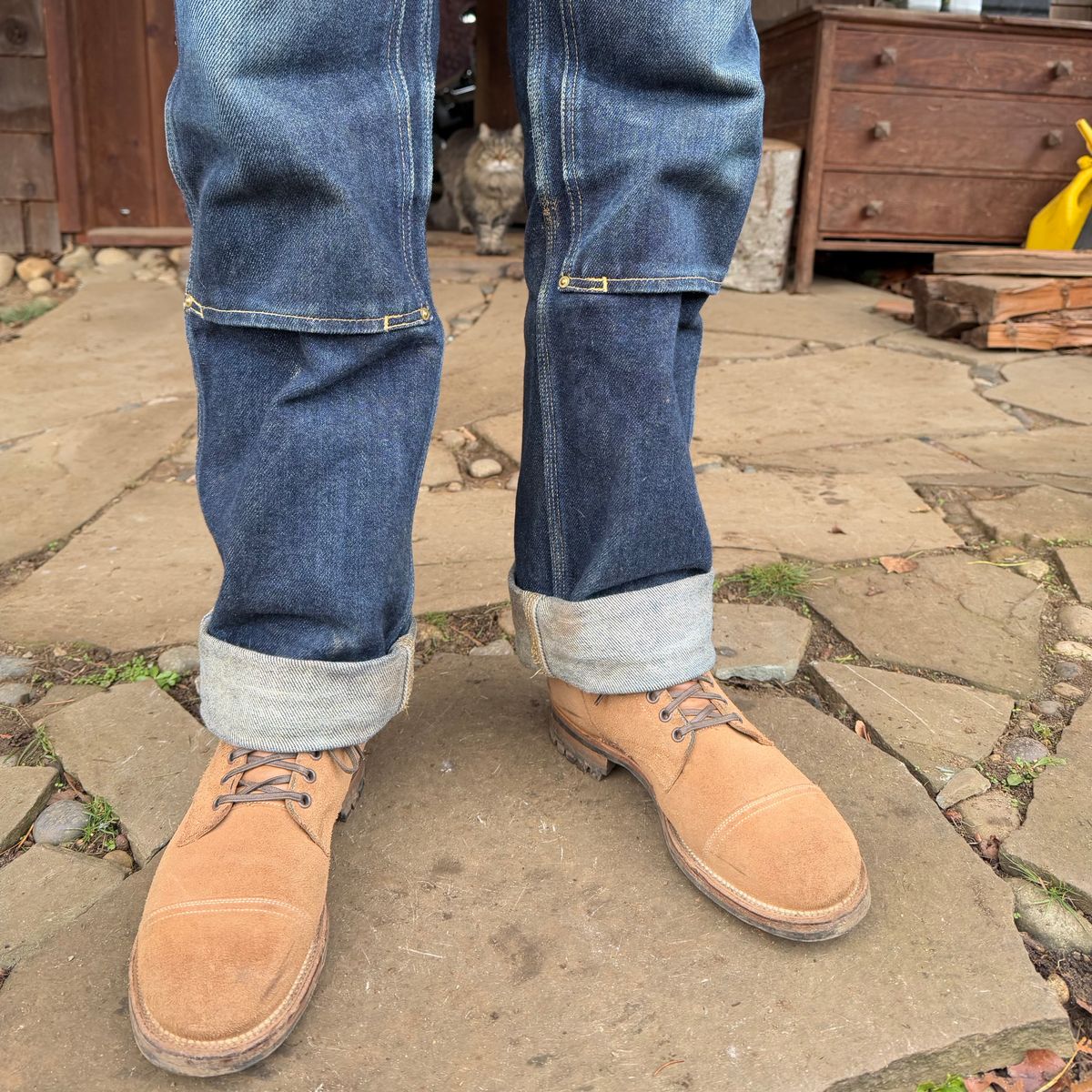 Photo by Denman_John on December 5, 2024 of the Viberg Service Boot PCT in Horween Marine Field Roughout.