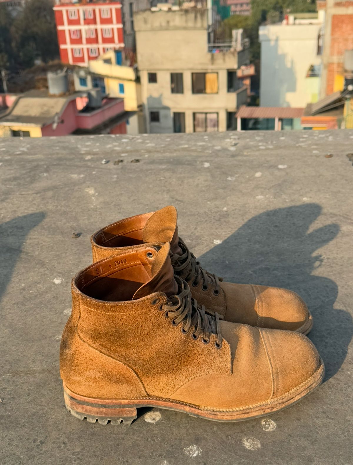 Photo by Denman_John on January 3, 2025 of the Viberg Service Boot PCT in Horween Marine Field Roughout.