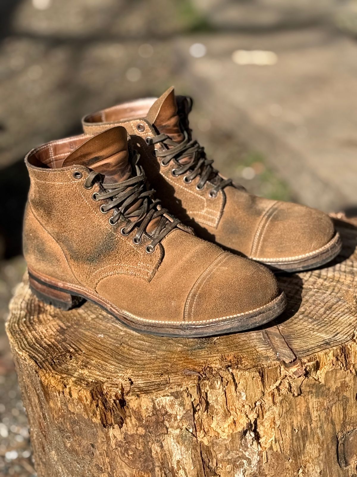 Photo by Denman_John on March 3, 2025 of the Viberg Service Boot PCT in Horween Marine Field Roughout.