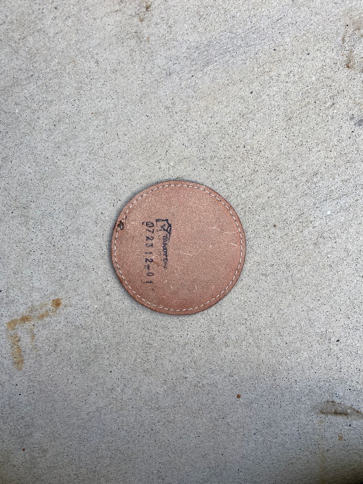 Photo by august_september on November 4, 2025 of the Self-Made Drink Coaster in tandy 3-4oz natural veg tan.