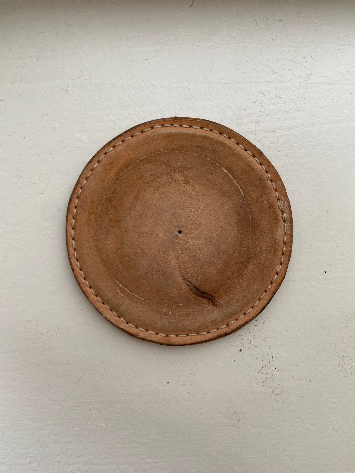 Photo by august_september on March 4, 2026 of the Self-Made Drink Coaster in tandy 3-4oz natural veg tan.