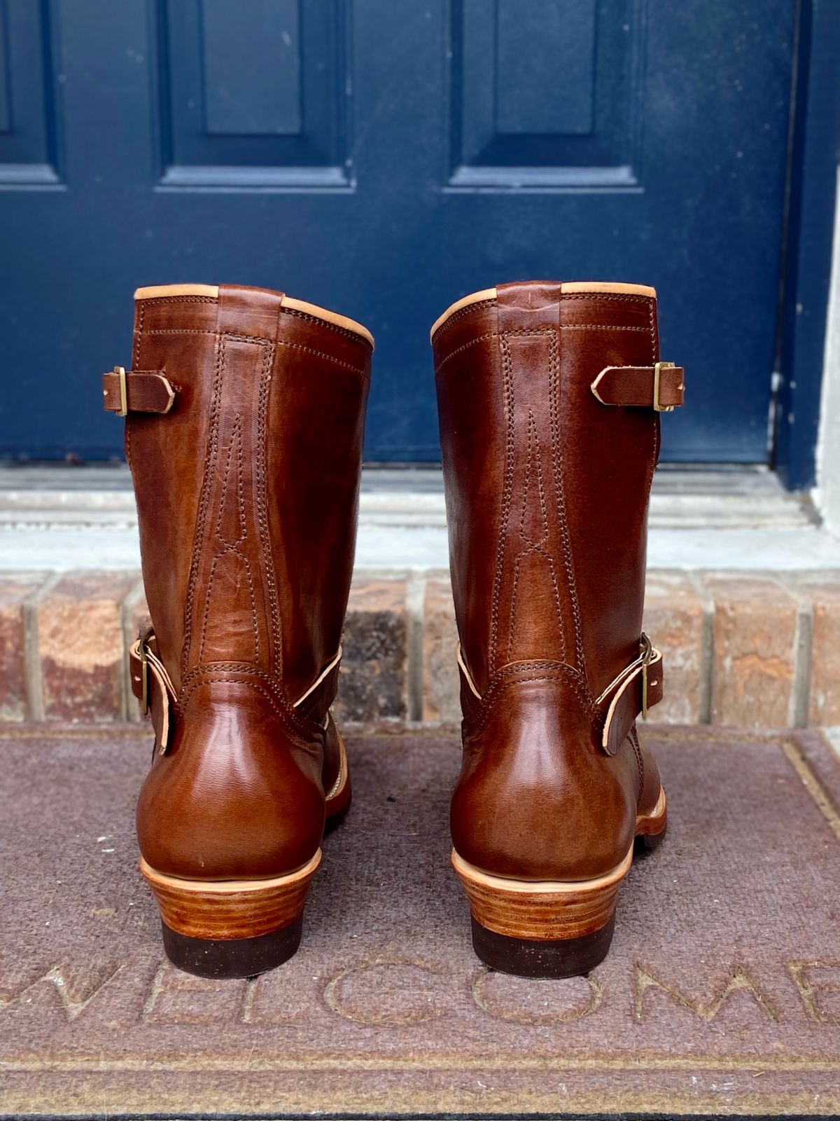 Photo by august_september on September 30, 2025 of the Briselblack The Keeper 'Type 3' Engineer Boot in Maryam Natural Horsebutt overdyed Brown.