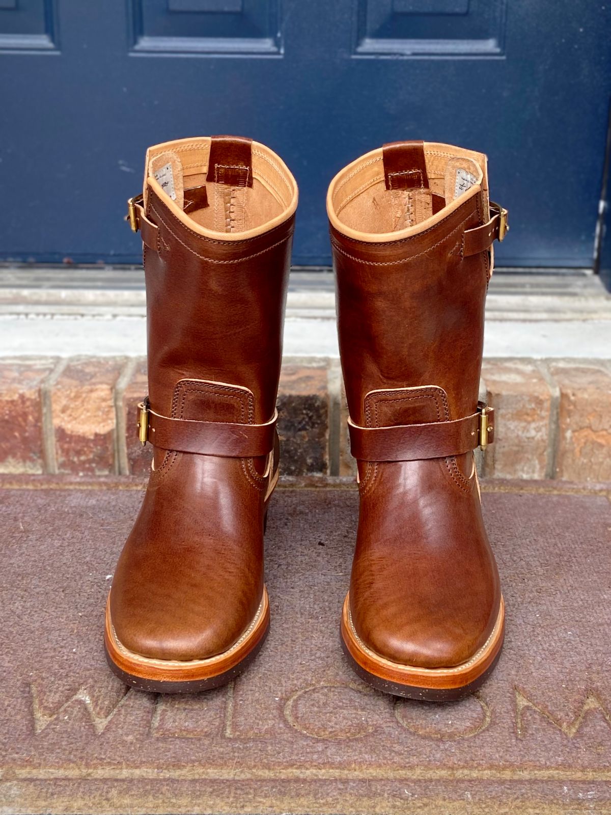 Photo by august_september on September 30, 2025 of the Briselblack The Keeper 'Type 3' Engineer Boot in Maryam Natural Horsebutt overdyed Brown.