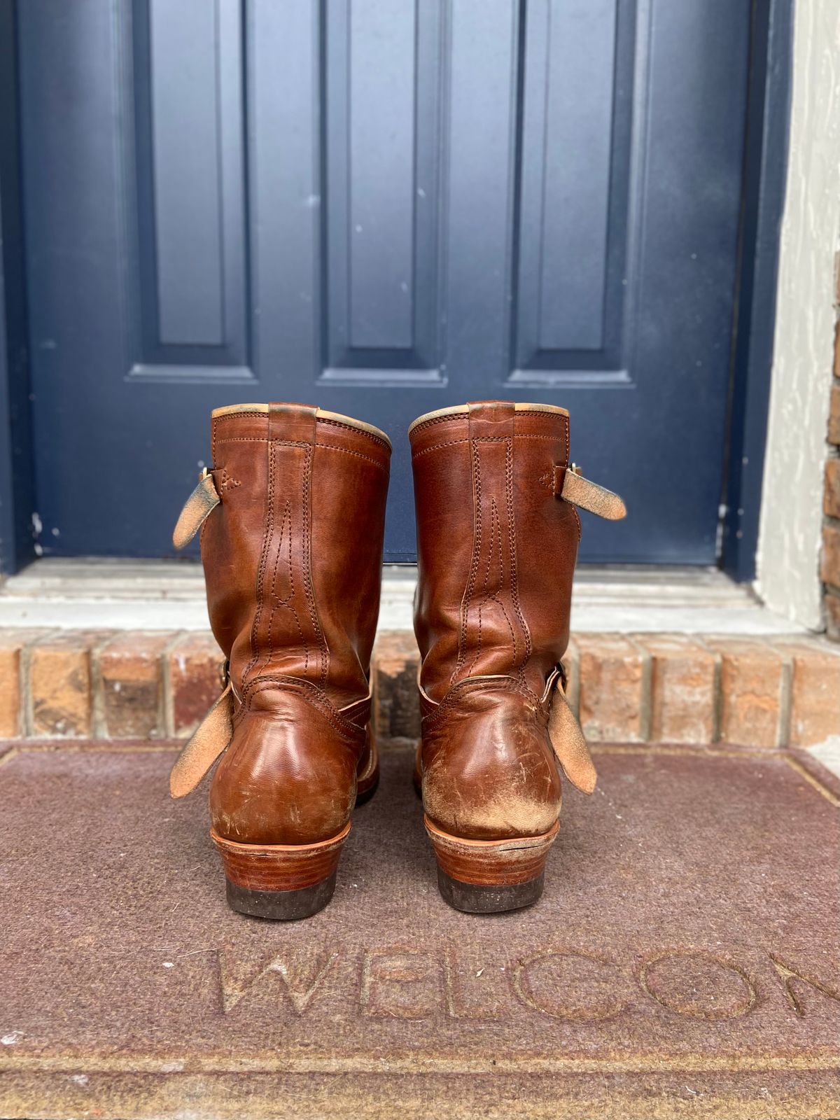 Photo by august_september on December 2, 2025 of the Briselblack The Keeper 'Type 3' Engineer Boot in Maryam Natural Horsebutt overdyed Brown.
