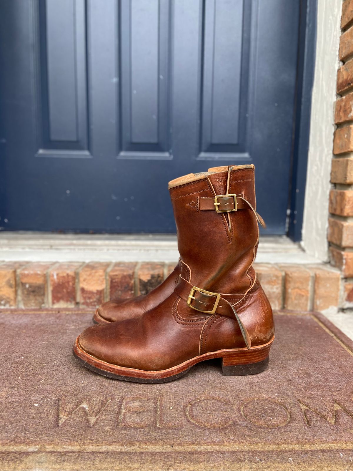 Photo by august_september on December 2, 2025 of the Briselblack The Keeper 'Type 3' Engineer Boot in Maryam Natural Horsebutt overdyed Brown.