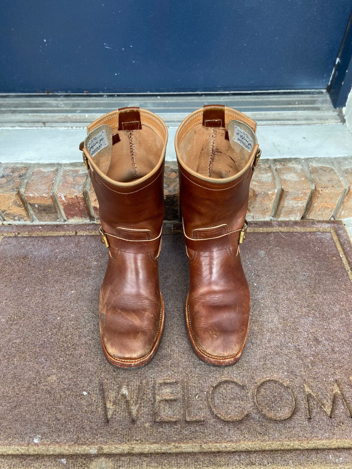 Photo by august_september on December 2, 2025 of the Briselblack The Keeper 'Type 3' Engineer Boot in Maryam Natural Horsebutt overdyed Brown.