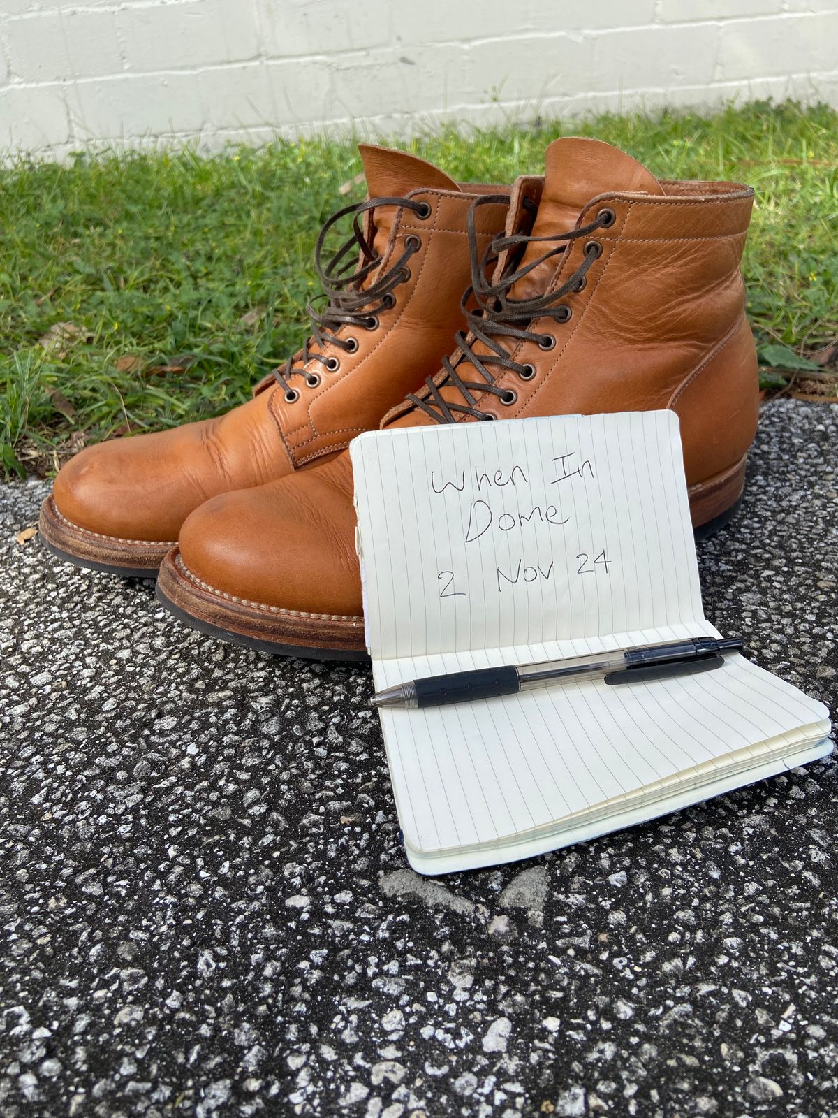 Photo by august_september on November 2, 2024 of the Viberg Service Boot in Raw Natural Wooly Chromexcel.