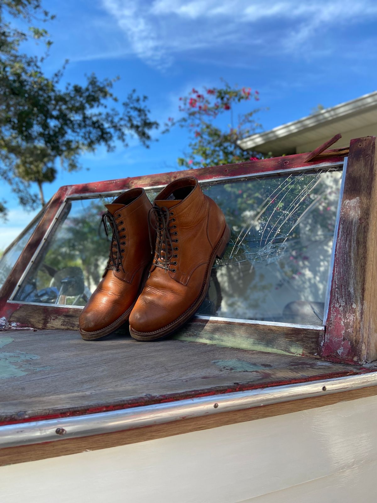 Photo by august_september on January 4, 2025 of the Viberg Service Boot in Raw Natural Wooly Chromexcel.