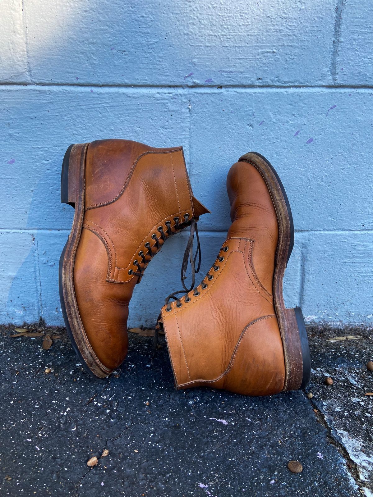 Photo by august_september on January 4, 2025 of the Viberg Service Boot in Raw Natural Wooly Chromexcel.