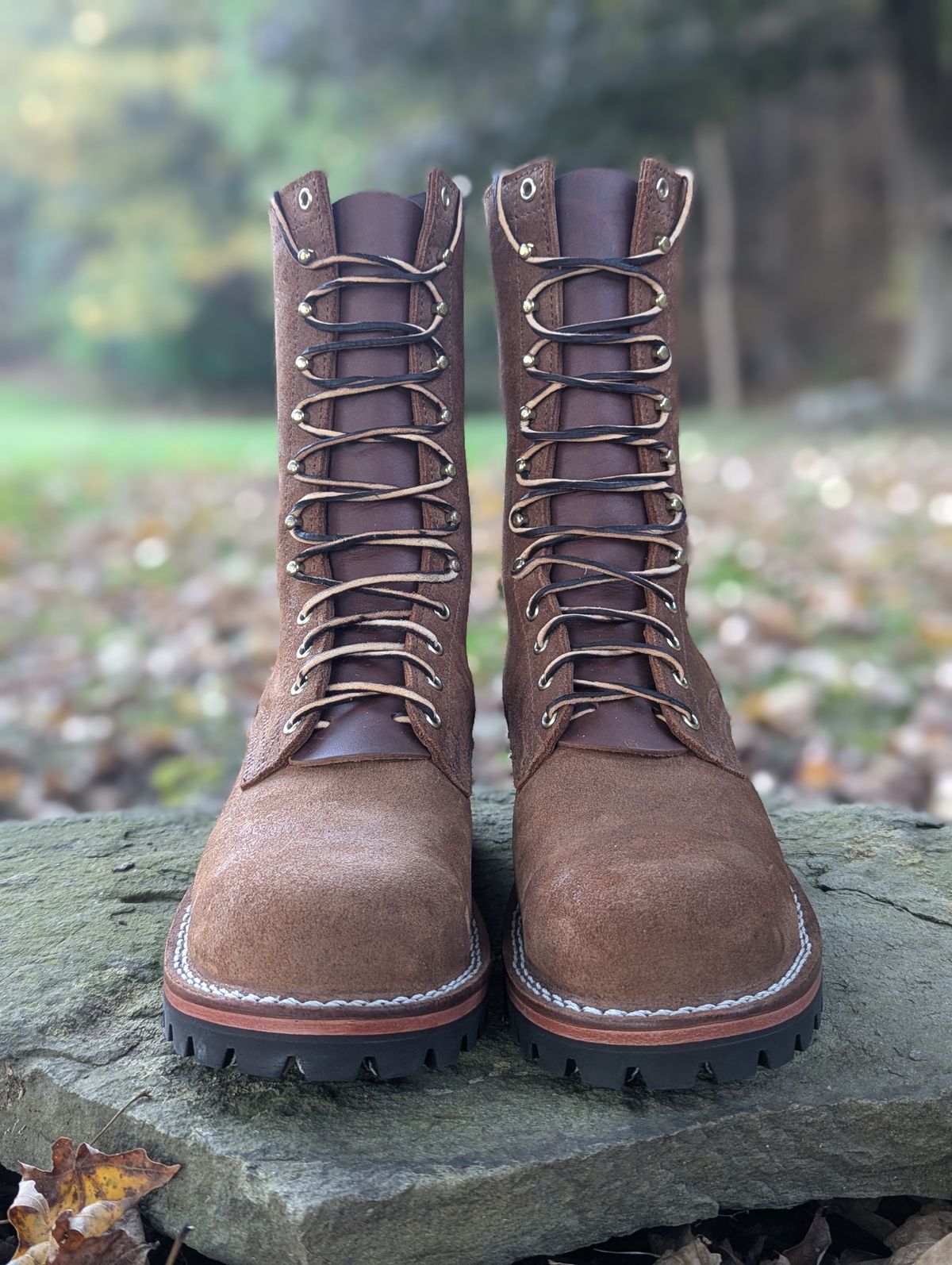 Photo by proof.in.whisky on October 1, 2024 of the Nicks BuilderPro in Seidel 1964 Brown Roughout.