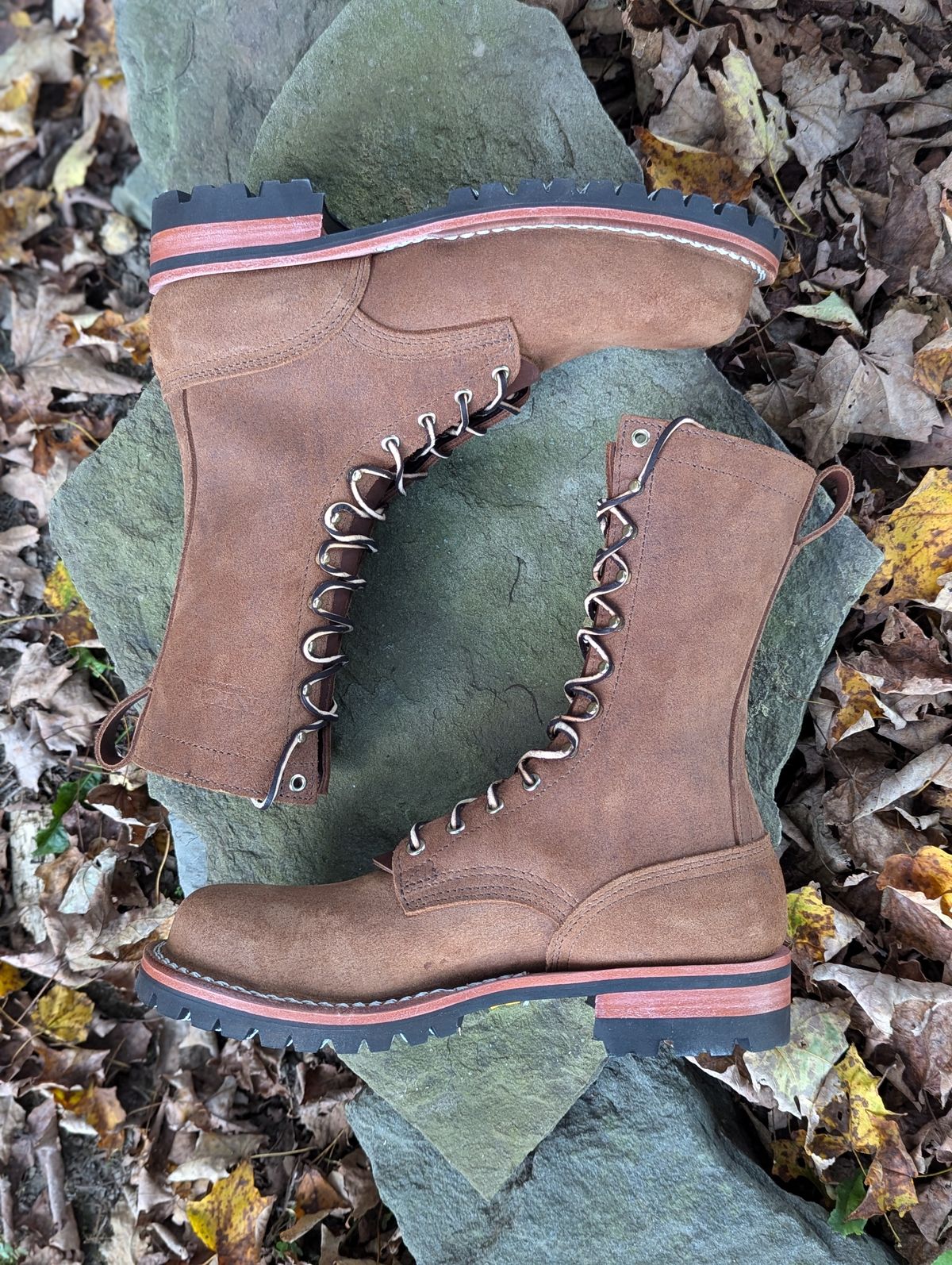 Photo by proof.in.whisky on October 1, 2024 of the Nicks BuilderPro in Seidel 1964 Brown Roughout.