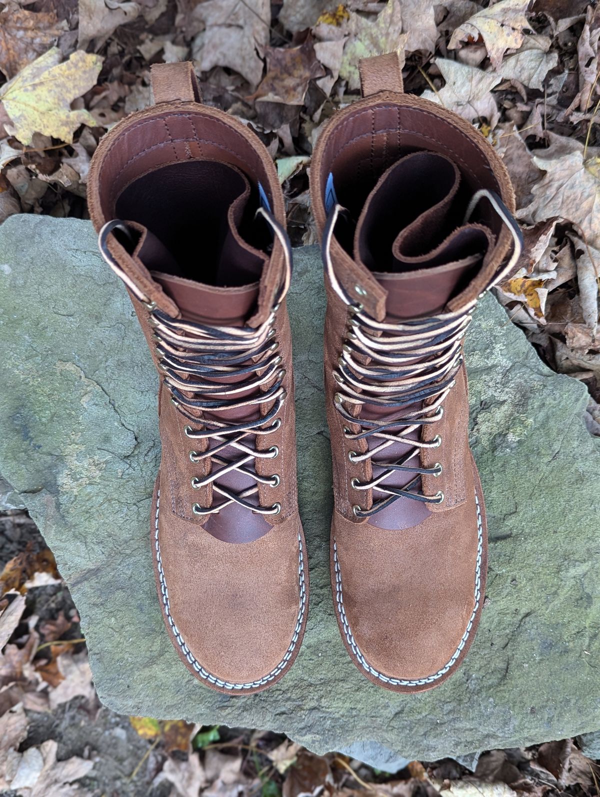 Photo by proof.in.whisky on October 1, 2024 of the Nicks BuilderPro in Seidel 1964 Brown Roughout.