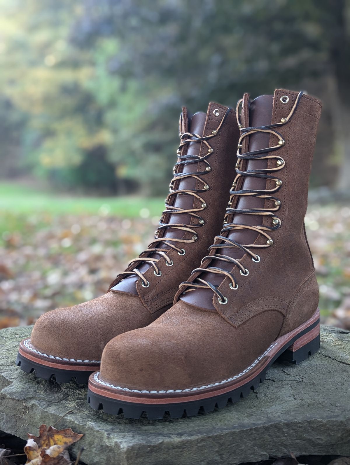 Photo by proof.in.whisky on October 2, 2024 of the Nicks BuilderPro in Seidel 1964 Brown Roughout.