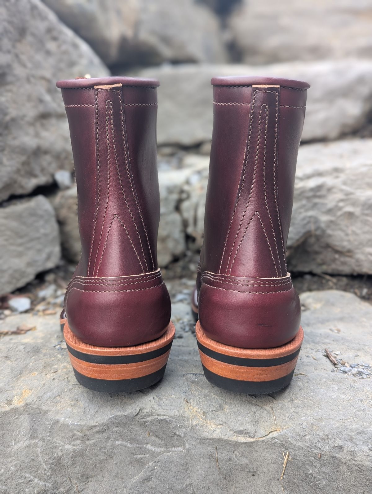 Photo by proof.in.whisky on September 27, 2025 of the Nicks MTO in Horween Color 8 Chromexcel.