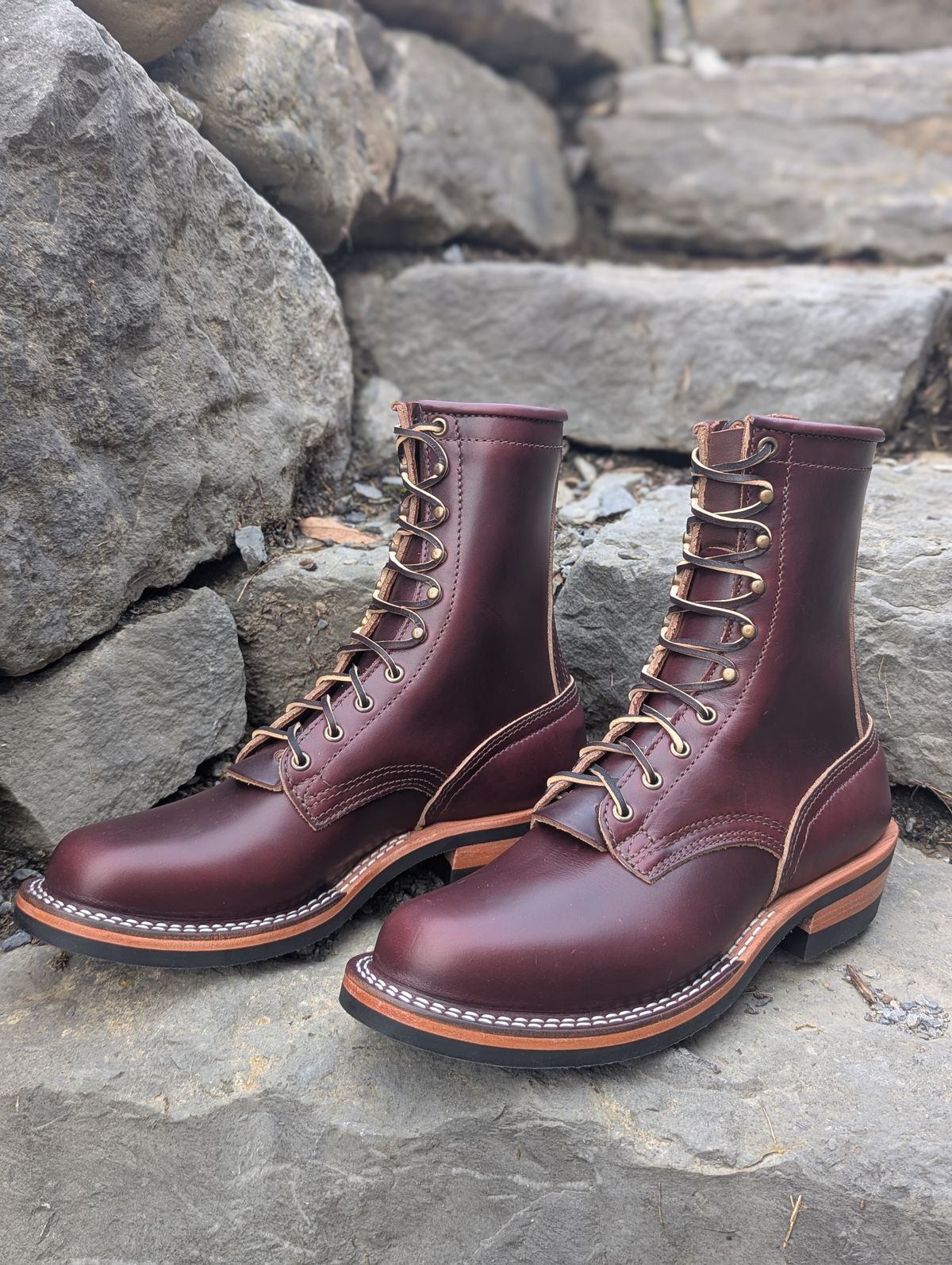 Photo by proof.in.whisky on September 27, 2025 of the Nicks MTO in Horween Color 8 Chromexcel.