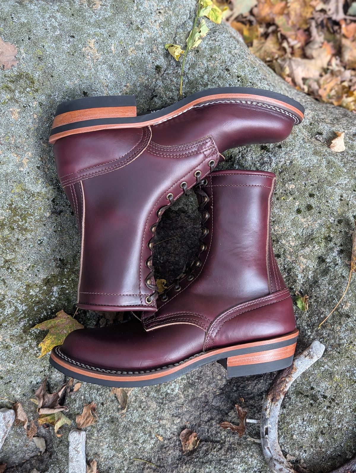 Photo by proof.in.whisky on September 29, 2025 of the Nicks MTO in Horween Color 8 Chromexcel.