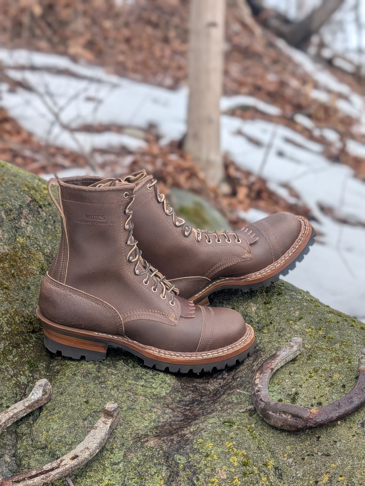 Photo by proof.in.whisky on February 22, 2026 of the White's Smokejumper in Horween Natural Waxed Flesh.