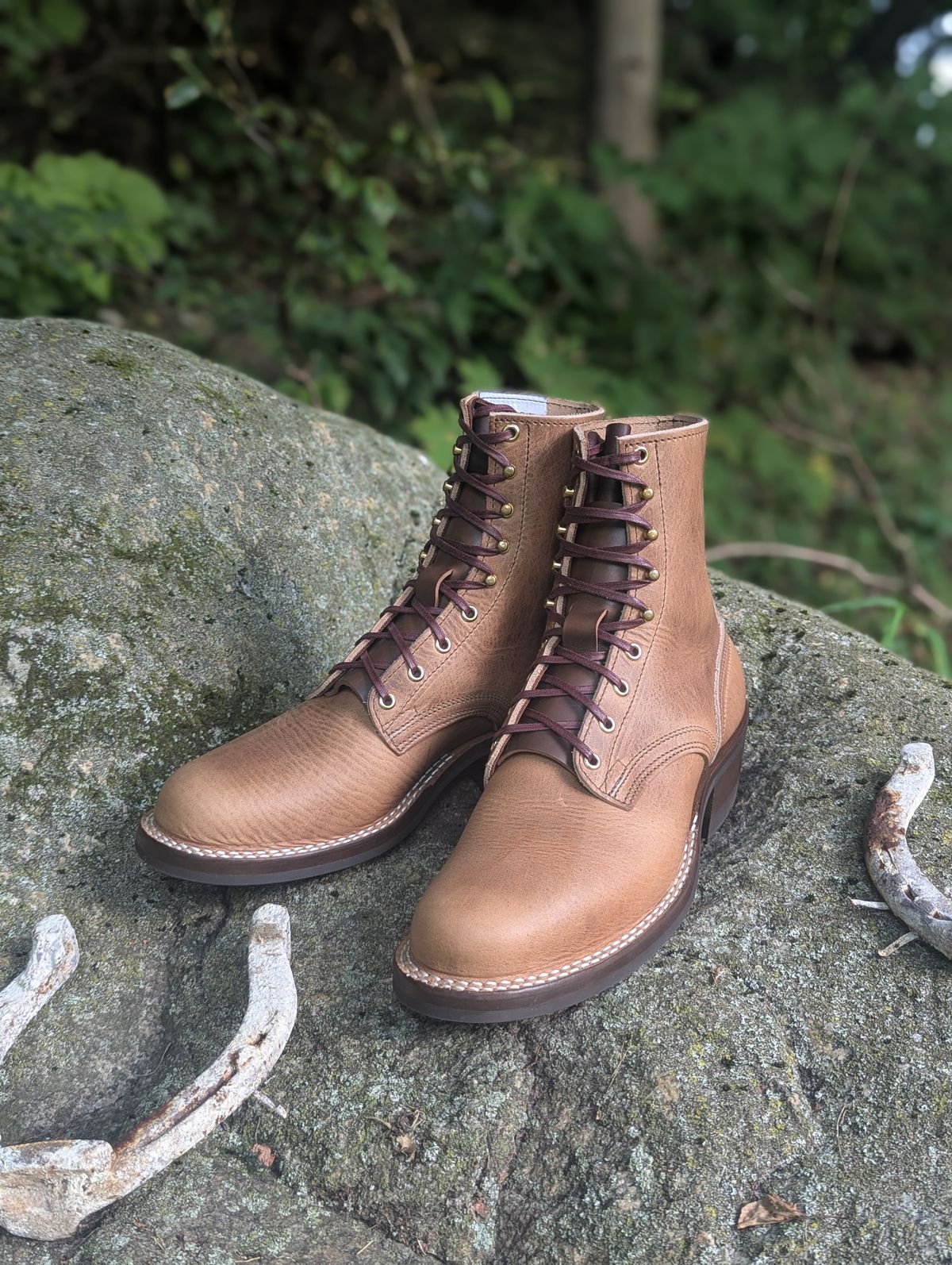 Photo by proof.in.whisky on August 16, 2025 of the Nicks MTO in Horween Natural Cypress.