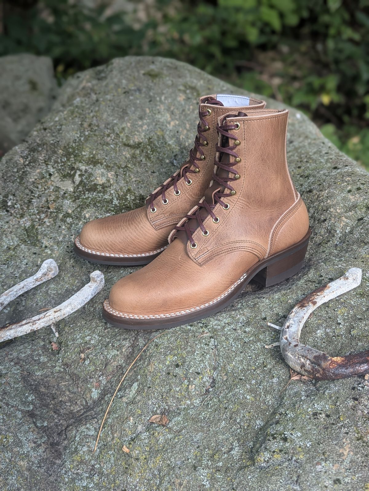Photo by proof.in.whisky on August 16, 2025 of the Nicks MTO in Horween Natural Cypress.