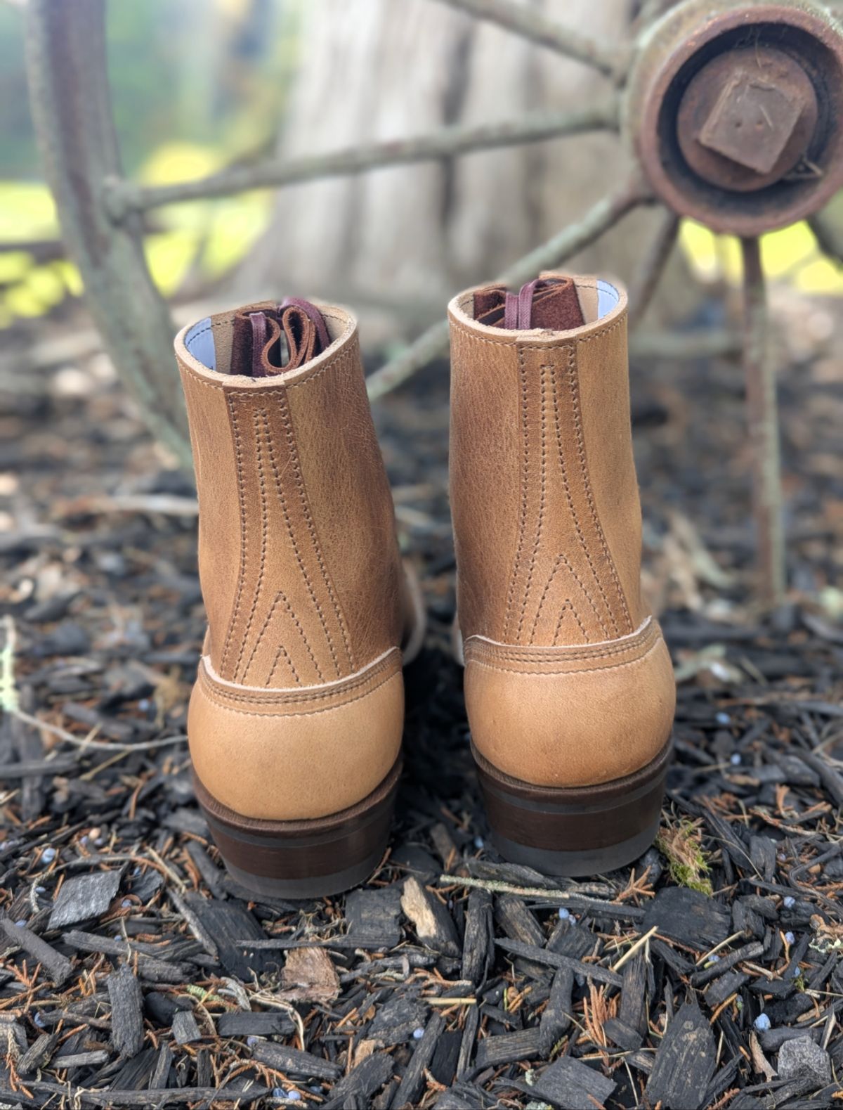 Photo by proof.in.whisky on October 1, 2025 of the Nicks MTO in Horween Natural Cypress.