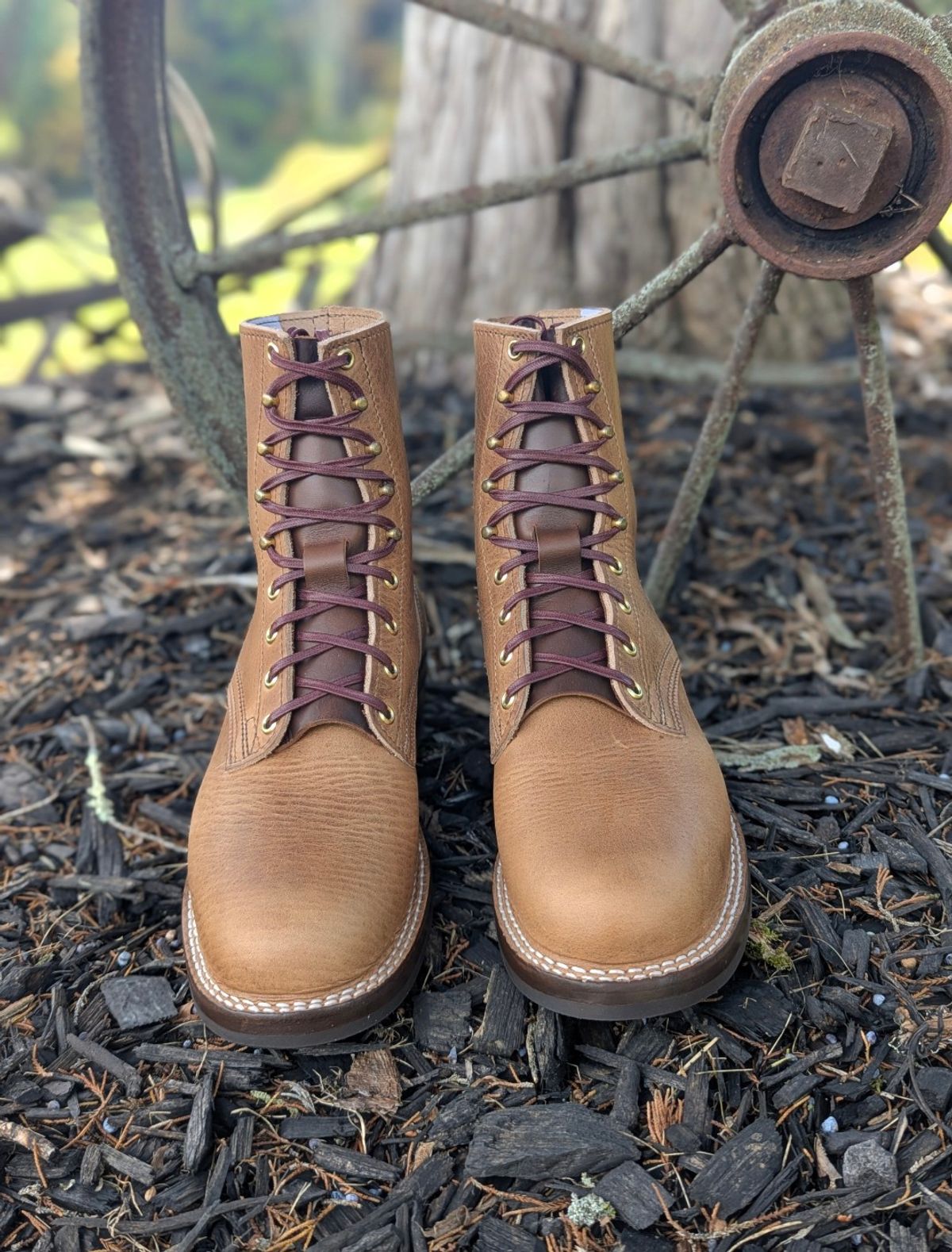 Photo by proof.in.whisky on October 1, 2025 of the Nicks MTO in Horween Natural Cypress.