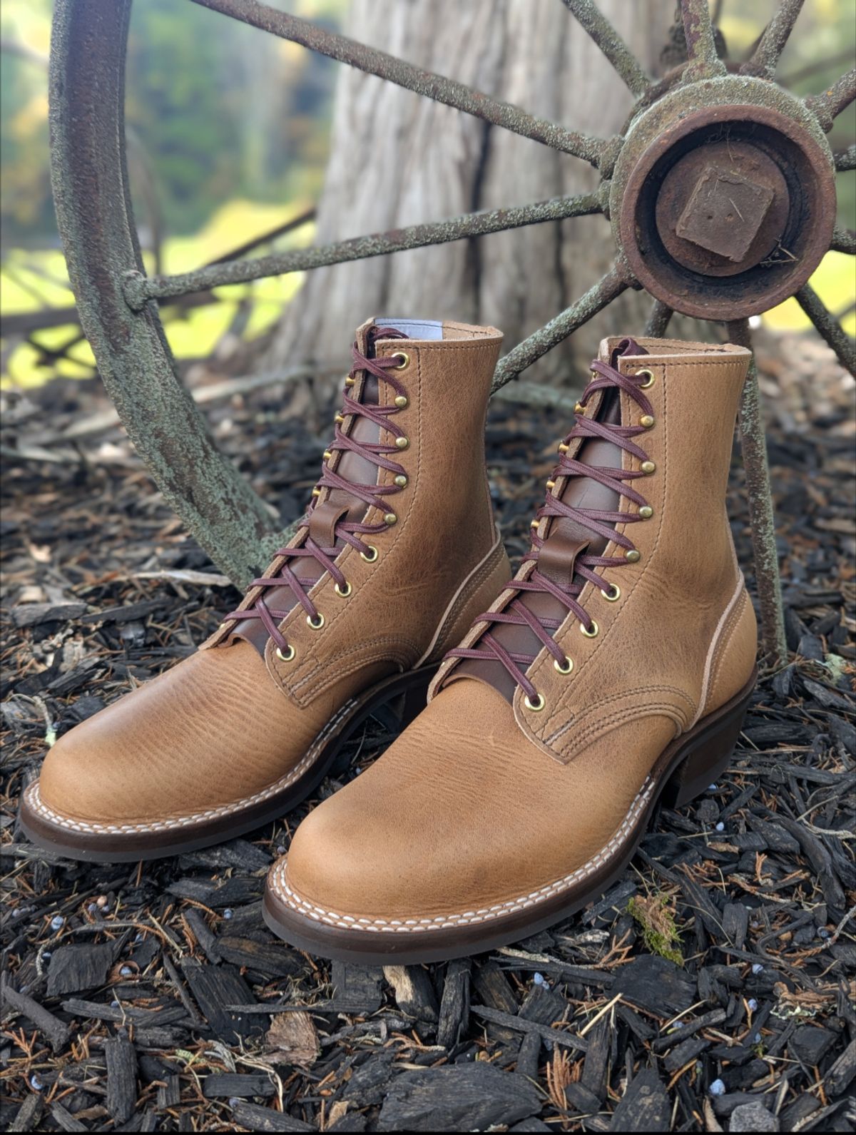 Photo by proof.in.whisky on October 1, 2025 of the Nicks MTO in Horween Natural Cypress.