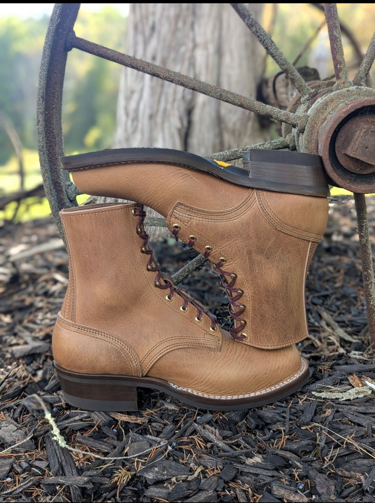 Photo by proof.in.whisky on October 1, 2025 of the Nicks MTO in Horween Natural Cypress.