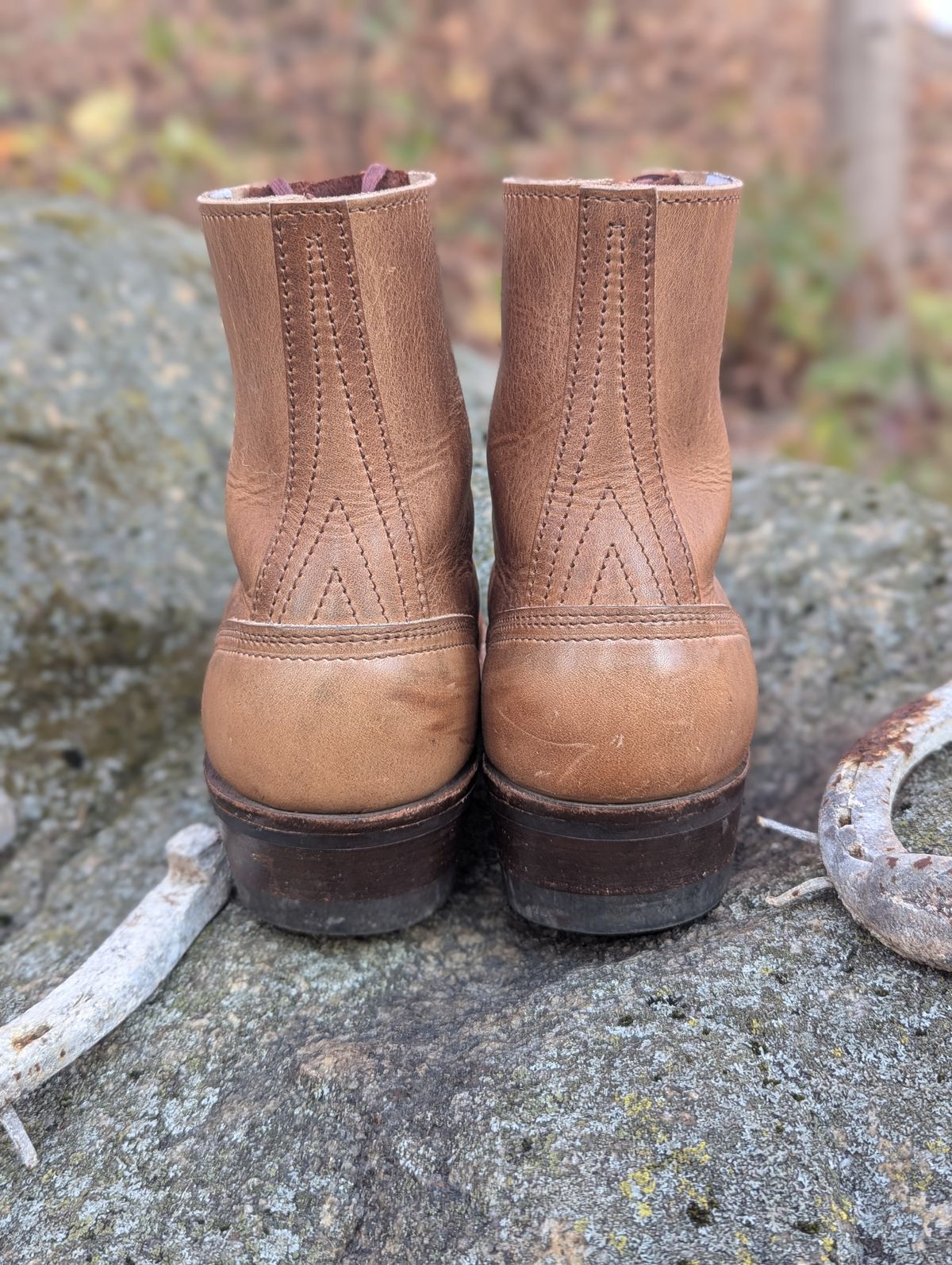 Photo by proof.in.whisky on November 1, 2025 of the Nicks MTO in Horween Natural Cypress.