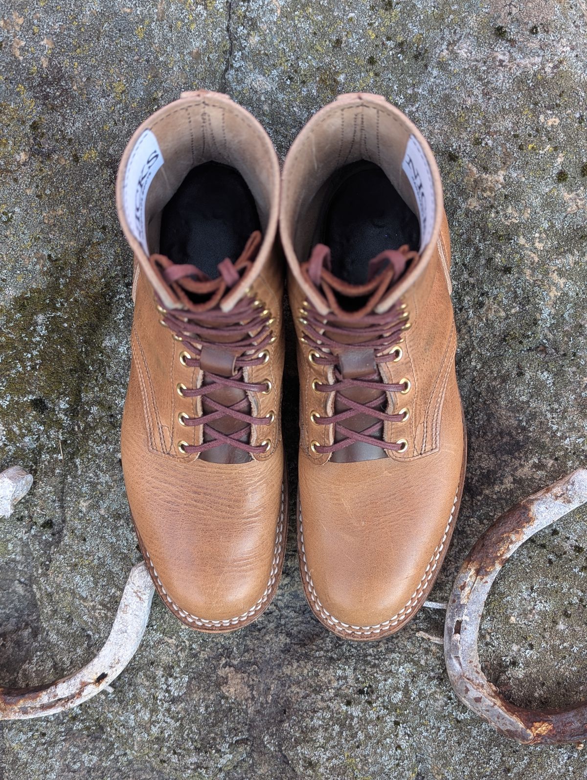 Photo by proof.in.whisky on November 1, 2025 of the Nicks MTO in Horween Natural Cypress.