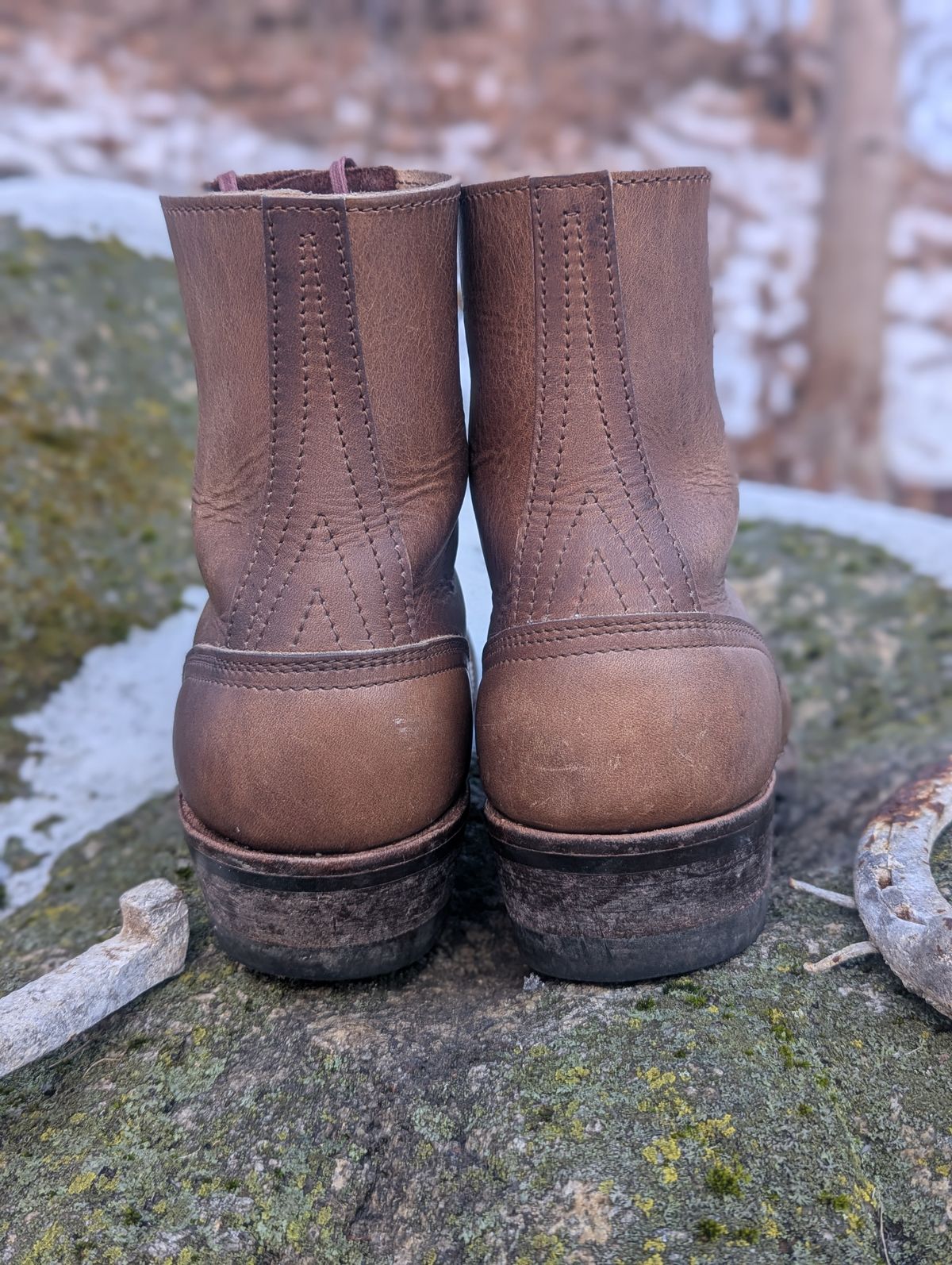Photo by proof.in.whisky on December 4, 2025 of the Nicks MTO in Horween Natural Cypress.