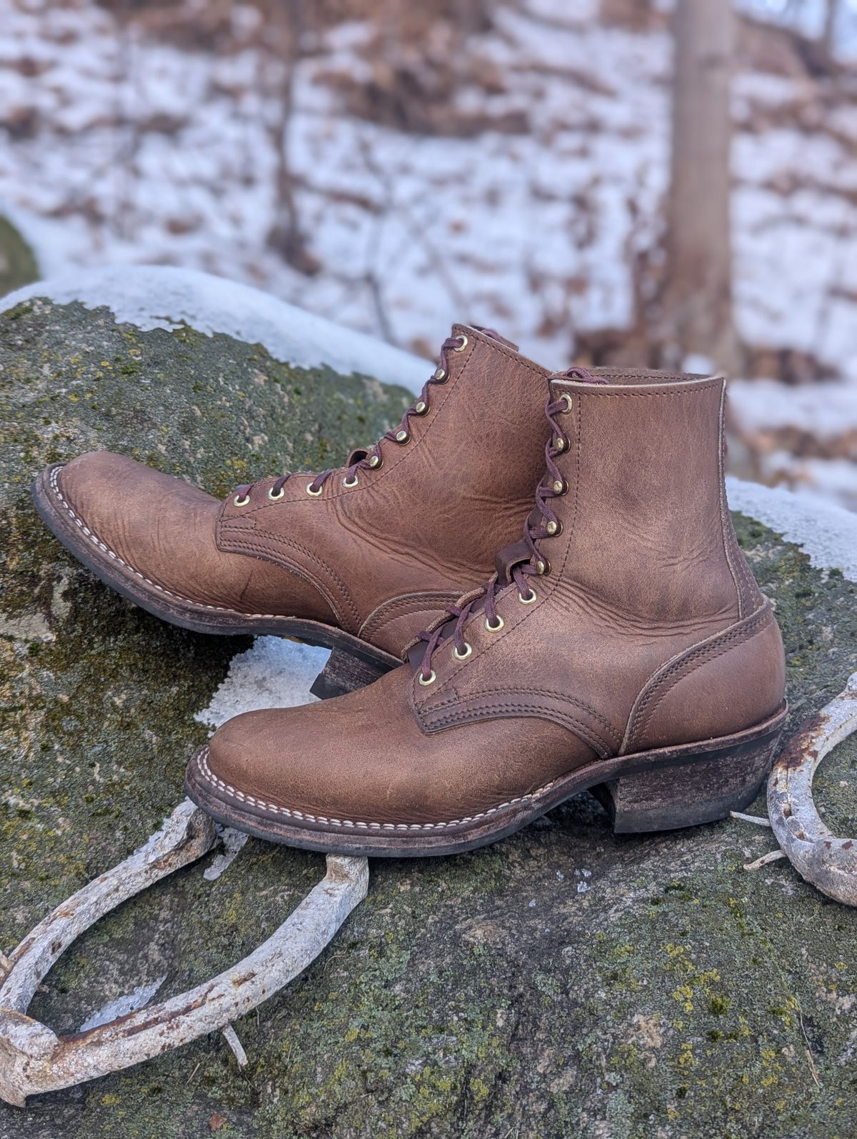 Photo by proof.in.whisky on December 4, 2025 of the Nicks MTO in Horween Natural Cypress.