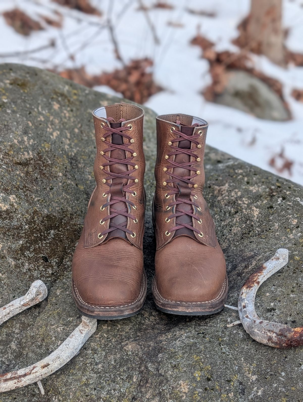 Photo by proof.in.whisky on January 3, 2026 of the Nicks MTO in Horween Natural Cypress.