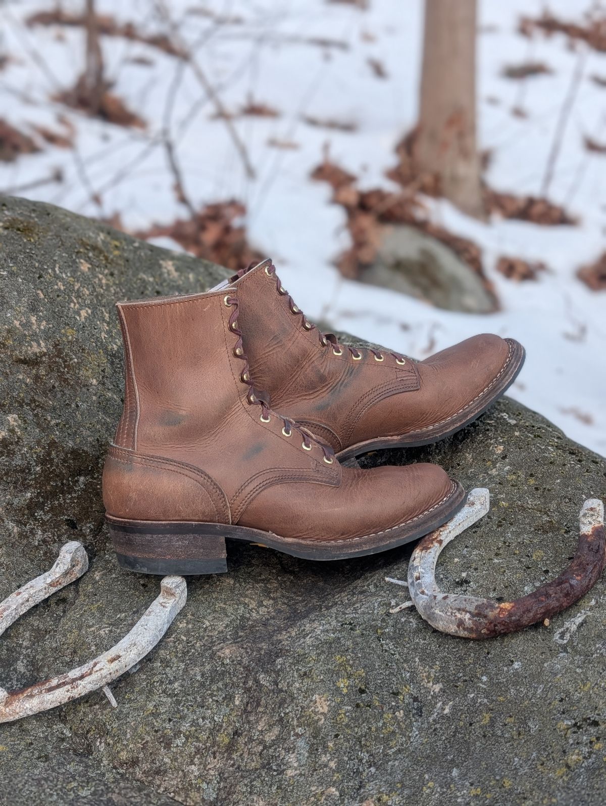 Photo by proof.in.whisky on January 3, 2026 of the Nicks MTO in Horween Natural Cypress.