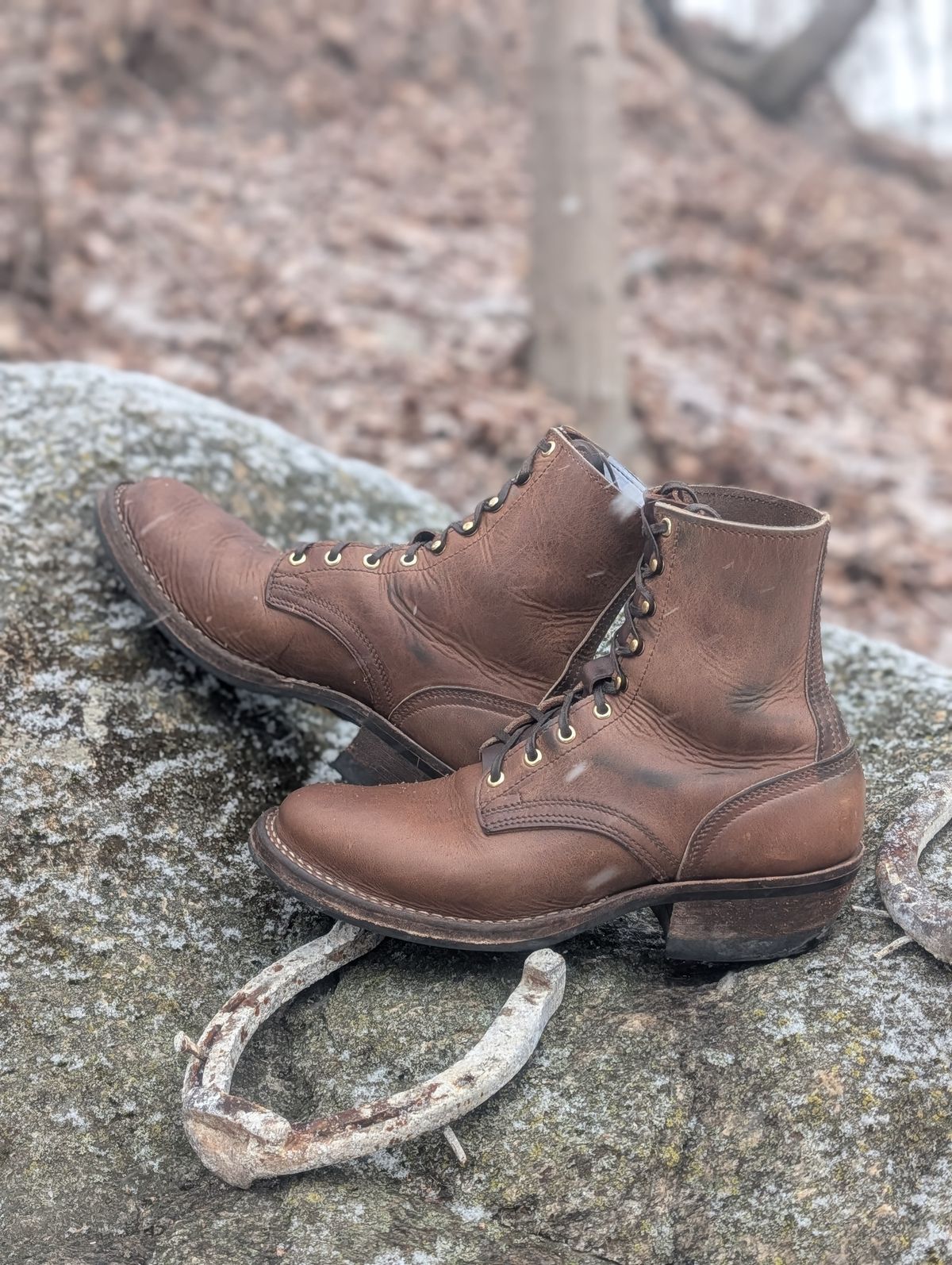 Photo by proof.in.whisky on March 1, 2026 of the Nicks MTO in Horween Natural Cypress.