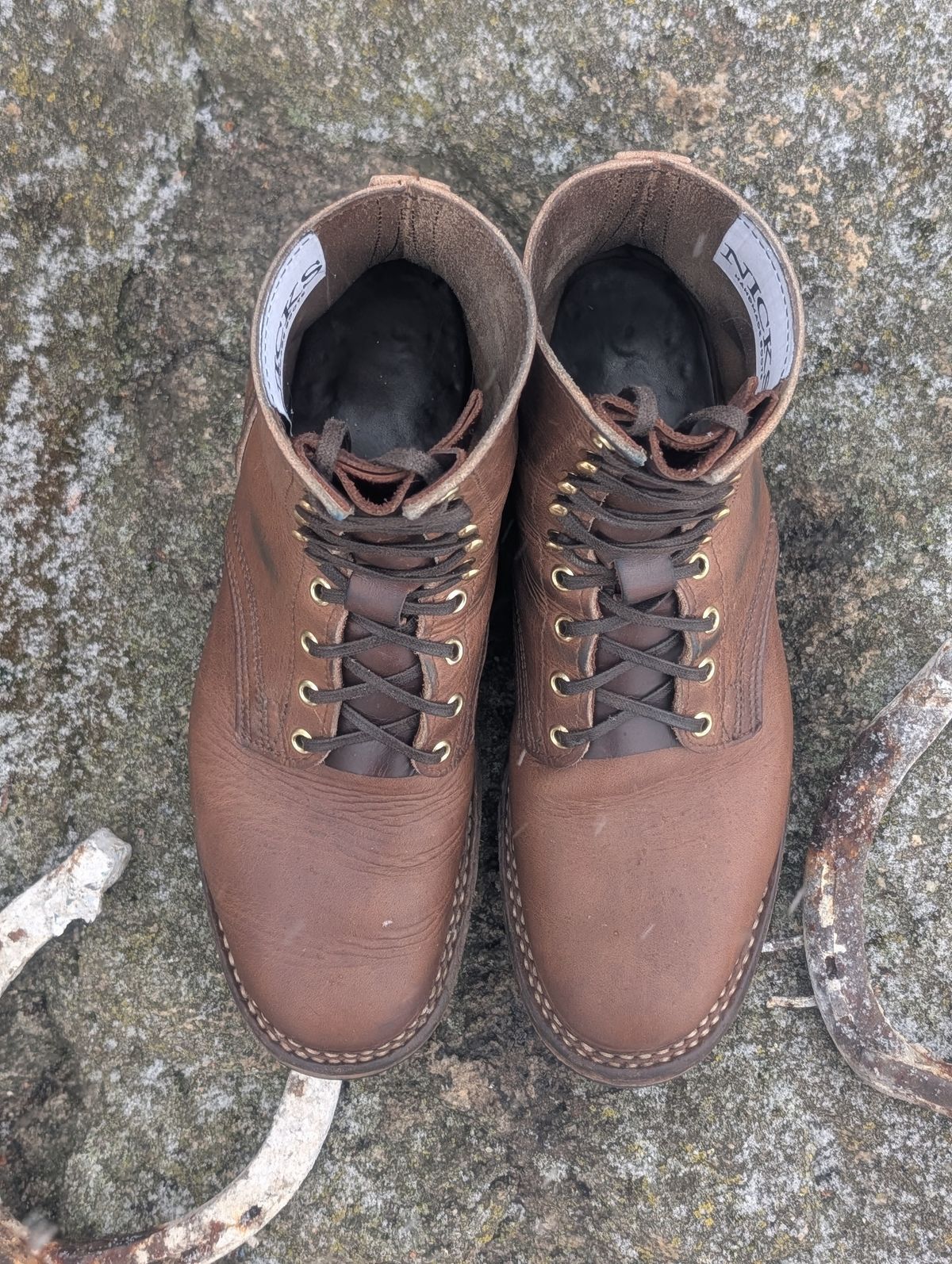 Photo by proof.in.whisky on March 1, 2026 of the Nicks MTO in Horween Natural Cypress.