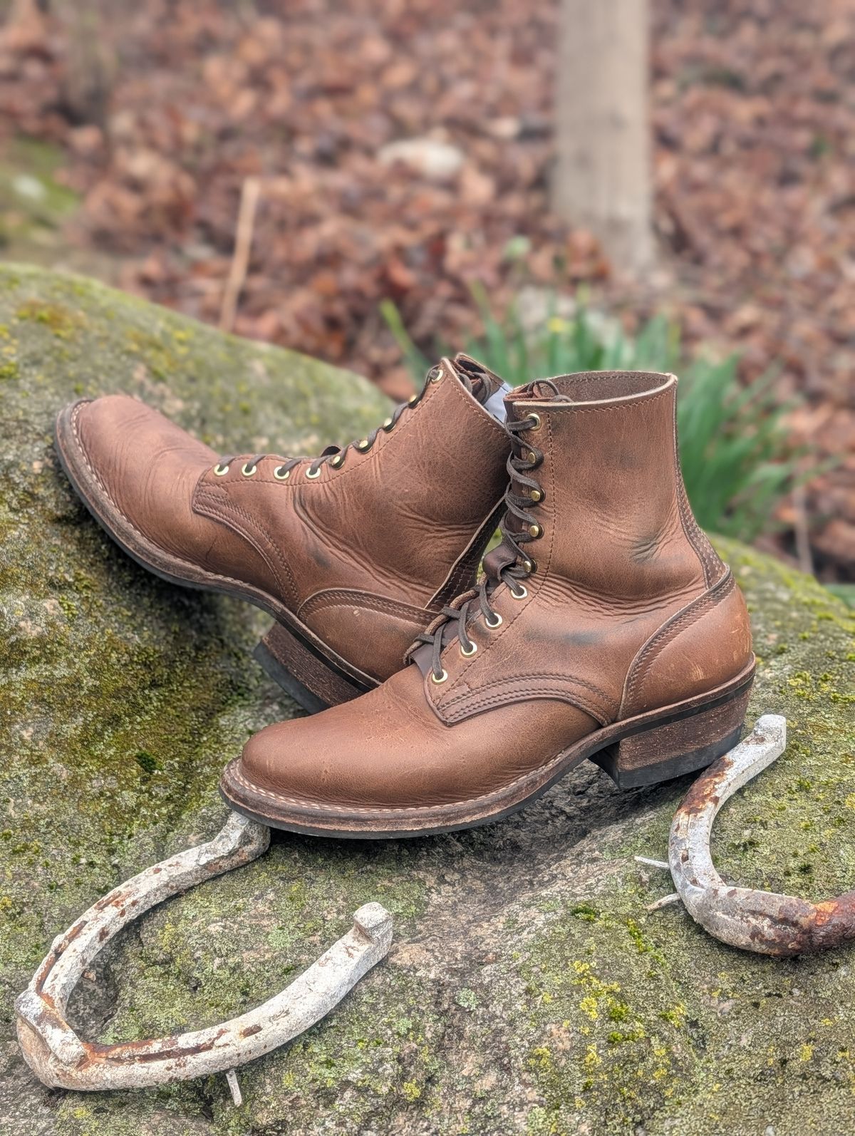 Photo by proof.in.whisky on April 3, 2026 of the Nicks MTO in Horween Natural Cypress.