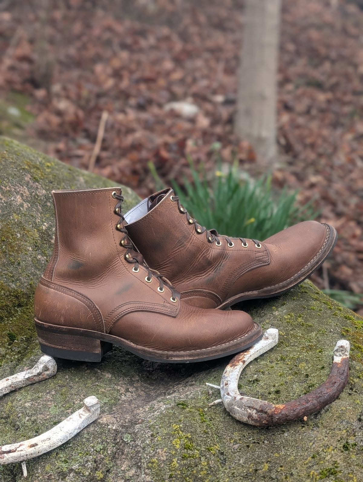 Photo by proof.in.whisky on April 3, 2026 of the Nicks MTO in Horween Natural Cypress.