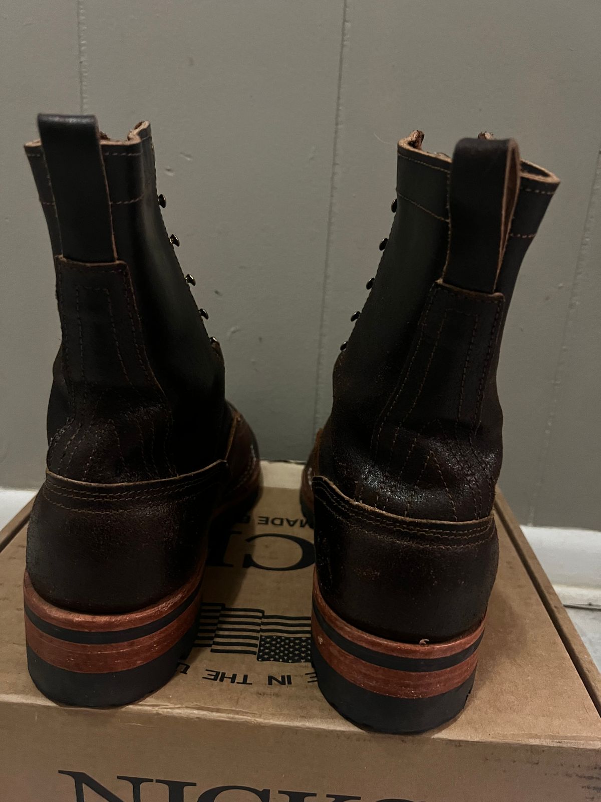 Photo by Eureka on November 2, 2025 of the Nicks x Rose Anvil ND1 in Horween Brown Waxed Flesh.