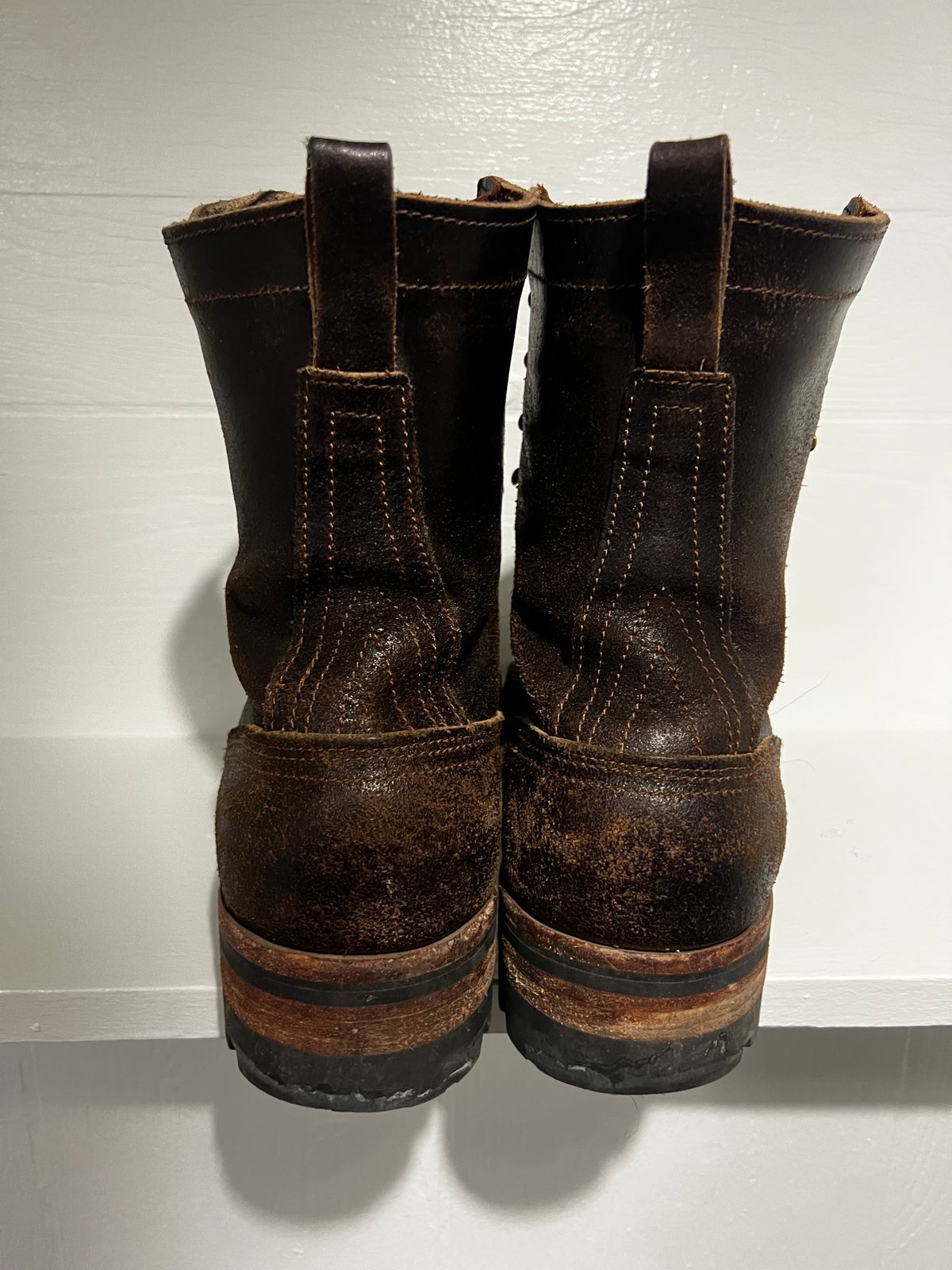 Photo by Eureka on March 6, 2026 of the Nicks x Rose Anvil ND1 in Horween Brown Waxed Flesh.