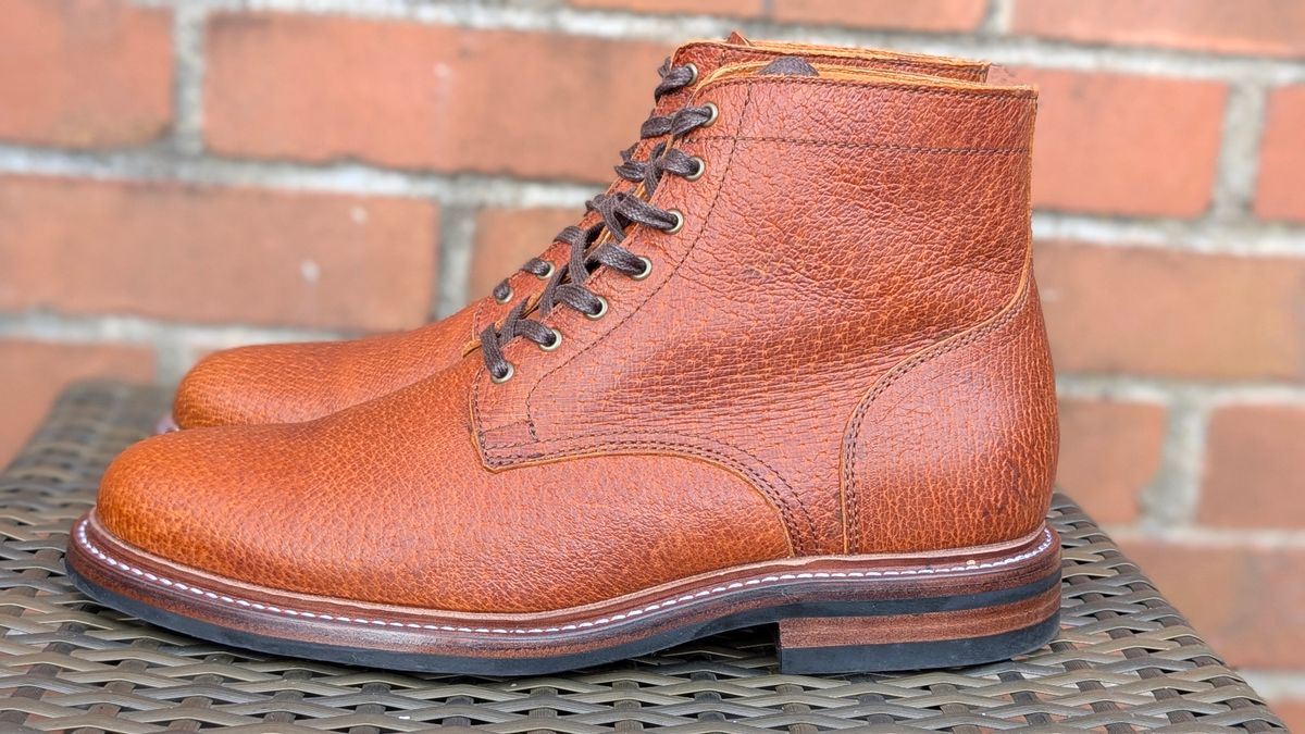 Photo by Yakkboot73 on April 26, 2025 of the Caswell Boot Company Caswell x Stridewise: "The Feral Swine" - Cognac Jabari Wild Boar in Gallun Cognac Jabari Wild Boar.