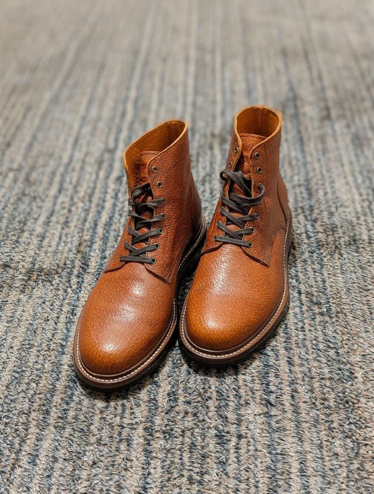Photo by Yakkboot73 on September 2, 2025 of the Caswell Boot Company Caswell x Stridewise: "The Feral Swine" - Cognac Jabari Wild Boar in Gallun Cognac Jabari Wild Boar.
